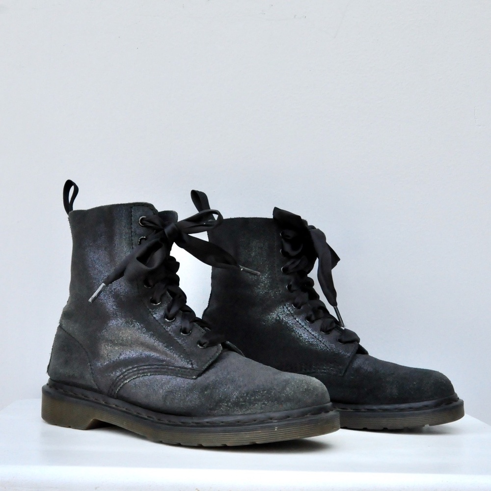 Dr Martens Pascal Black+Green Glitters Boots US9